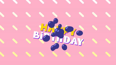 happy birthday written on pink background