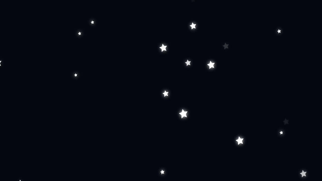 Animated stars twinkling over dark background