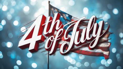 4th of july celebration with american flag and stars
