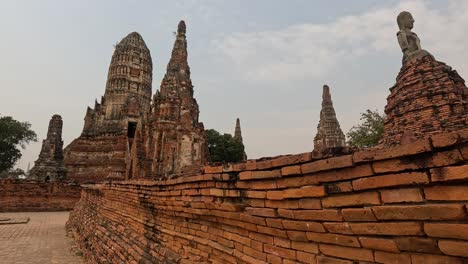 slow panoramic view of historic temple ruins