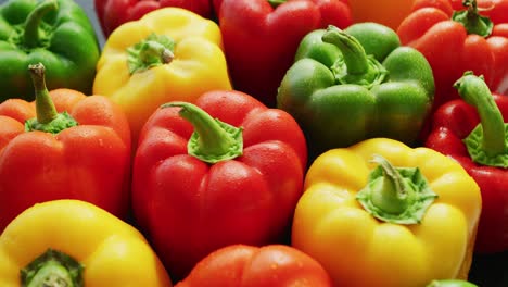 bunch of bright bell peppers