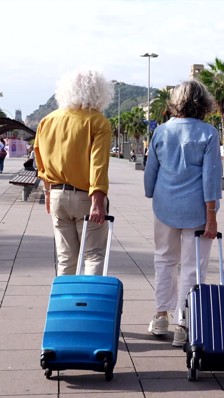 Senior Women Traveling with Luggage