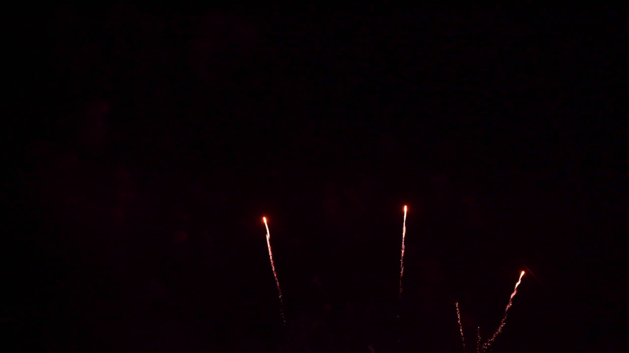 hermosos fuegos artificiales coloridos abstractos explotan en el cielo por la noche un símbolo de celebración en el aniversario de año nuevo para el fondo