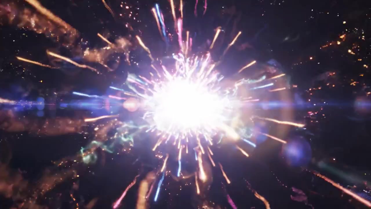 A Spectacular Display of Colorful Fireworks Bursting in the Night Sky, Filling the Dark Canvas with Dazzling Lights and Vibrant Patterns, Capturing the Essence of Celebration.