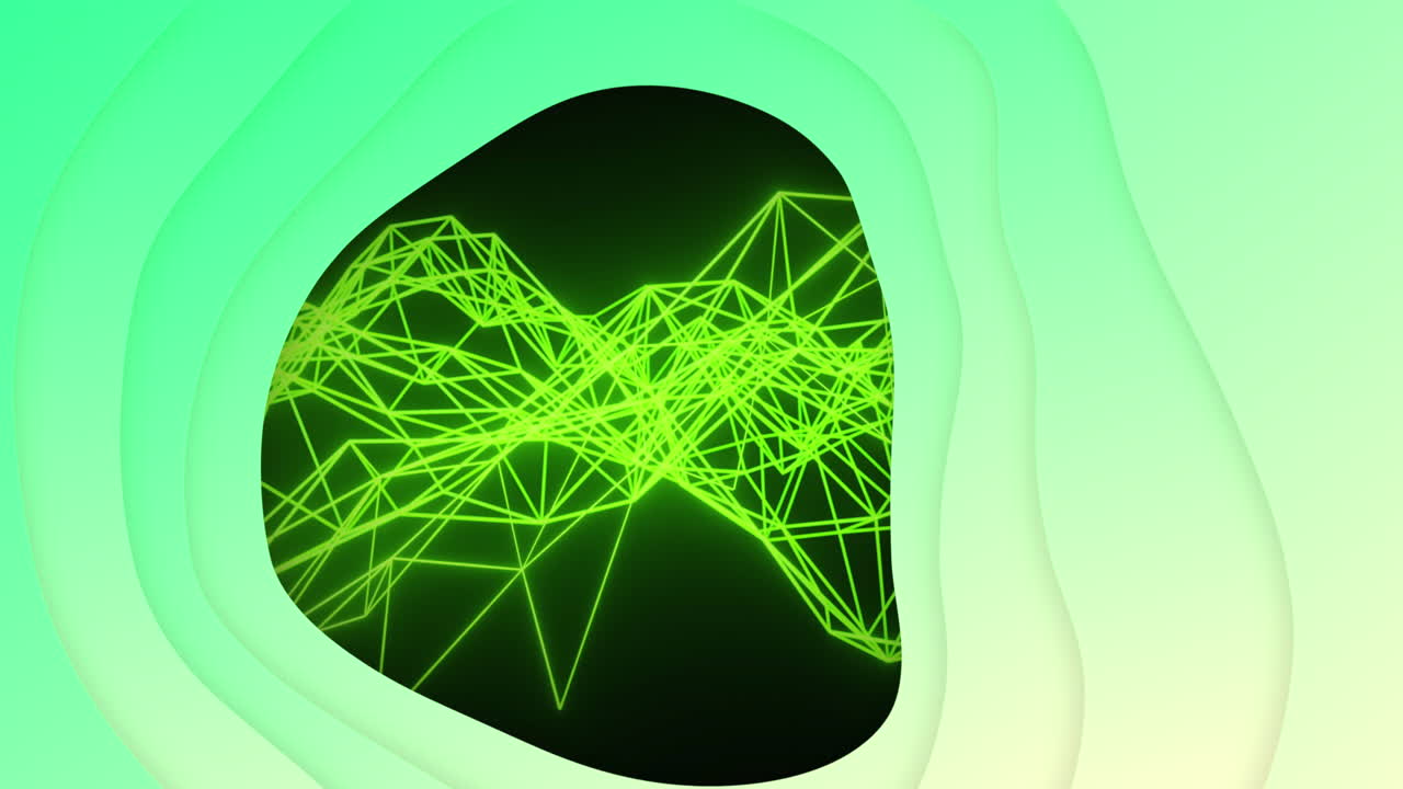 Animación de formas moviéndose sobre fondo negro