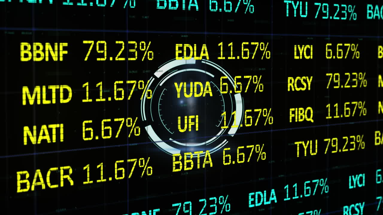 Animazione di scansione e elaborazione di dati finanziari