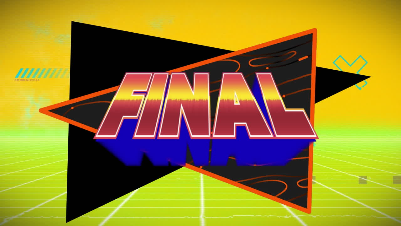 animación del texto final sobre las formas.