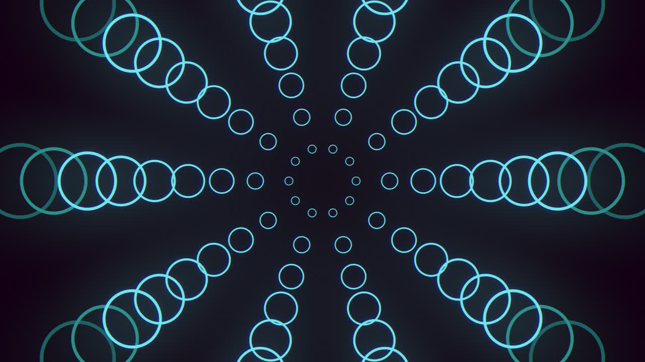 modrý geometrický vzor kruhů s neonovou barvou