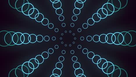 blue geometric circles pattern with neon color