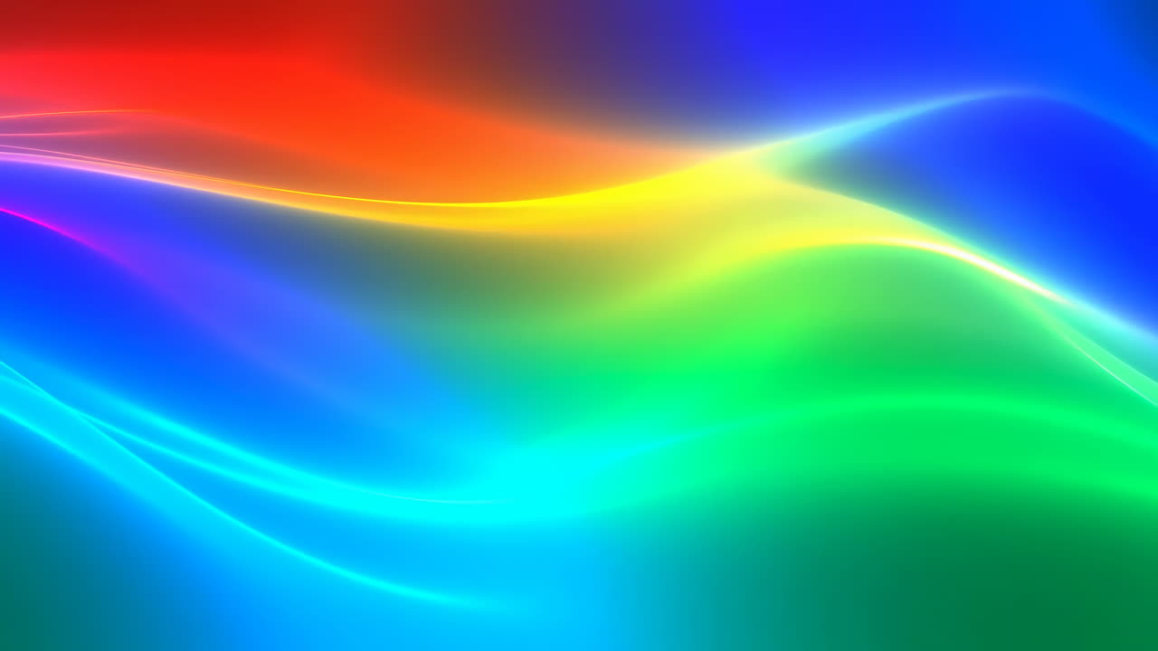 虹色のなめらかに流れるネオン光の波。