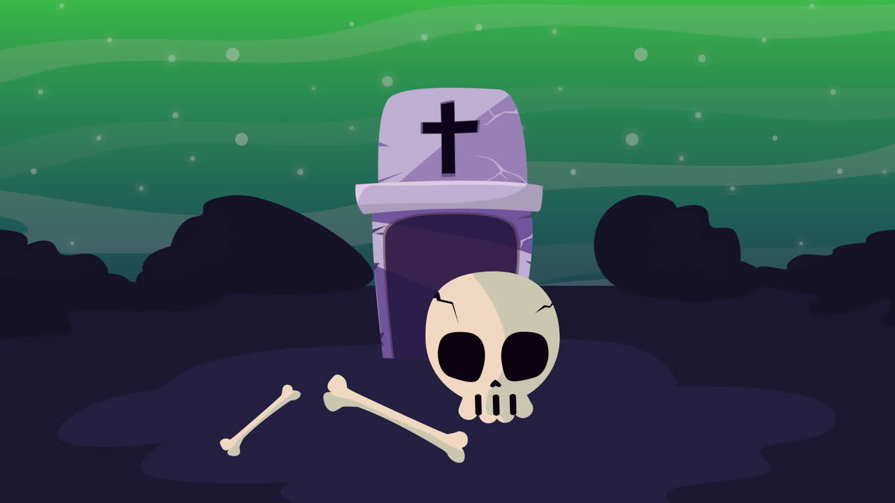 공포스러운 묘지 장면