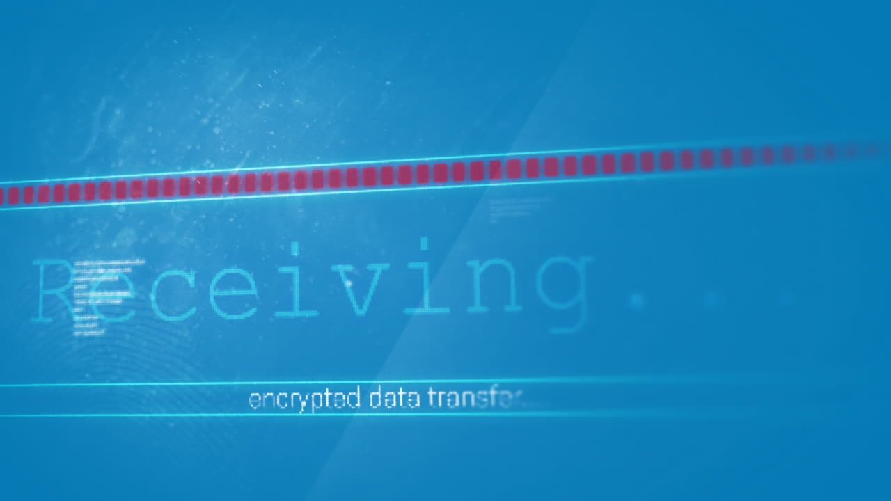 파란색 배경에 있는 데이터 처리의 애니메이션