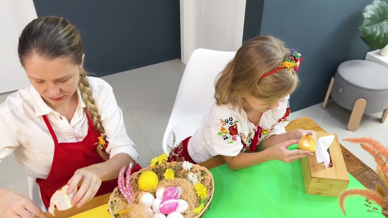 Mother and daughter celebrating Easter together
