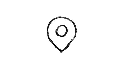 icono de ubicación en estilo de dibujo a mano. gráficos de movimiento