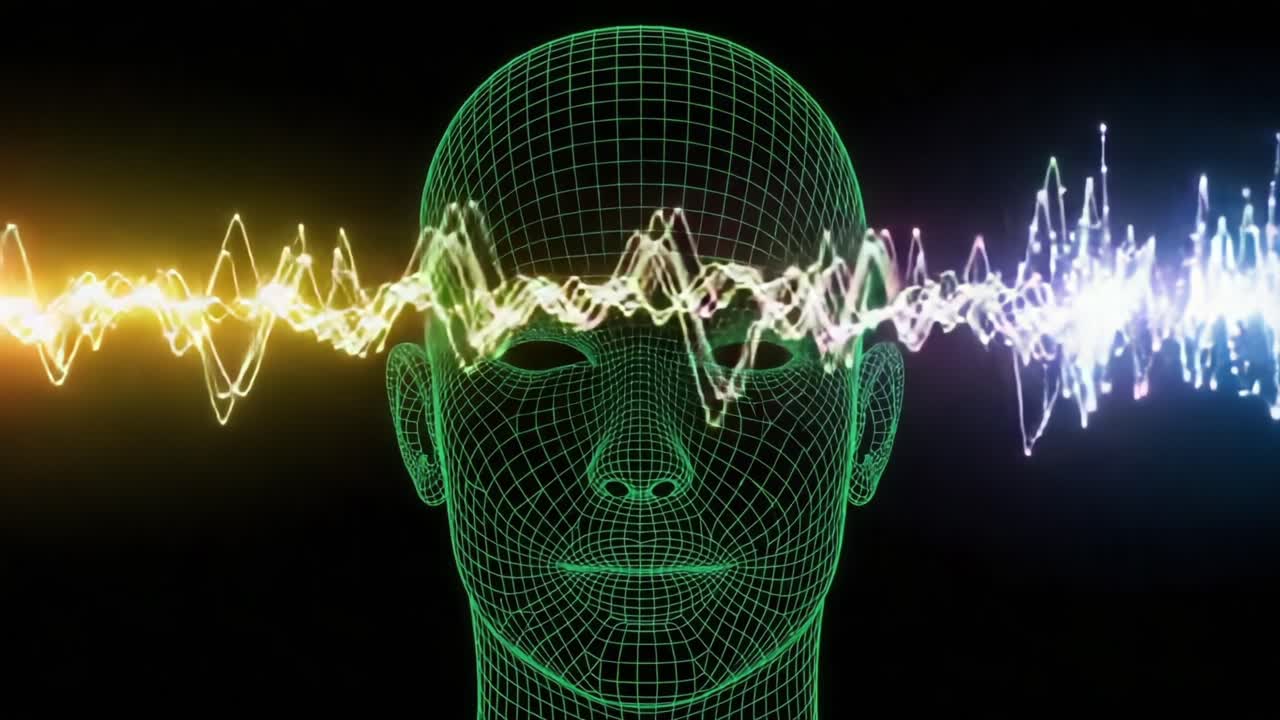 Exploring the Visual Representation of Brainwaves: A Digital Journey Through the Realms of Mind and Emotion in a 3D Wireframe Projection