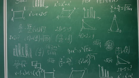 pizarra durante la clase de matemáticas.