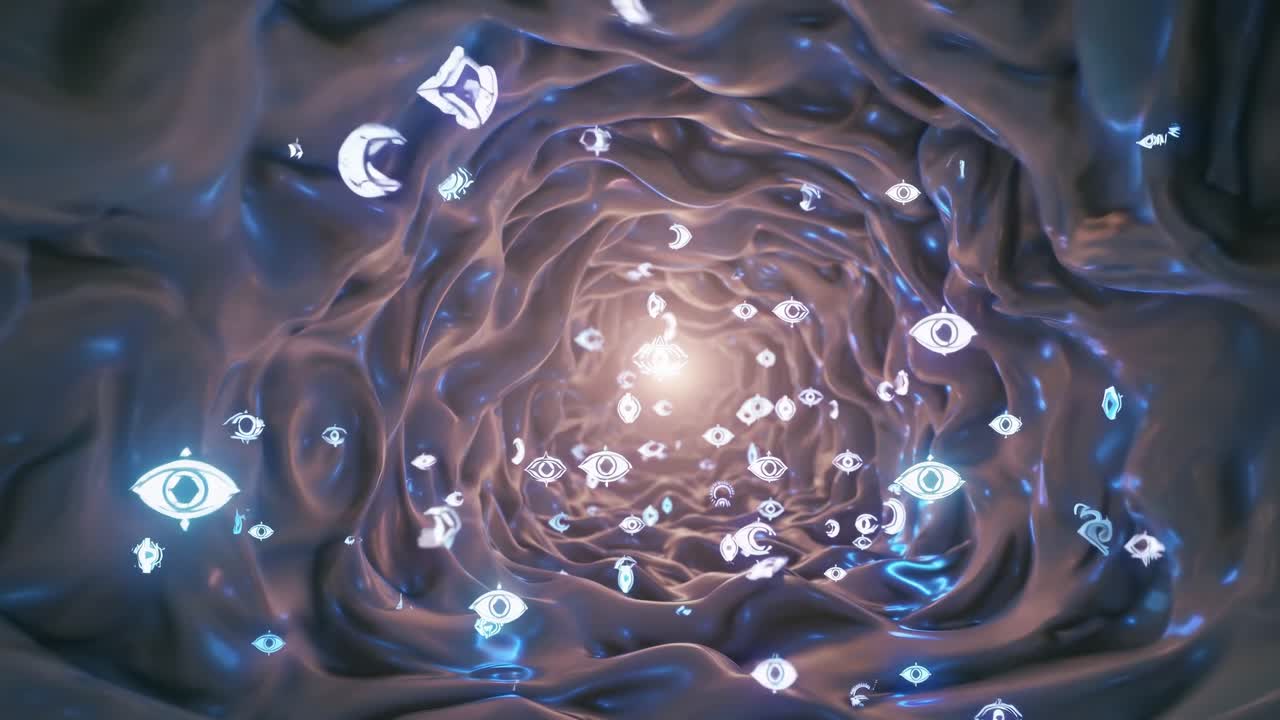 Abstract tunnel with eyes