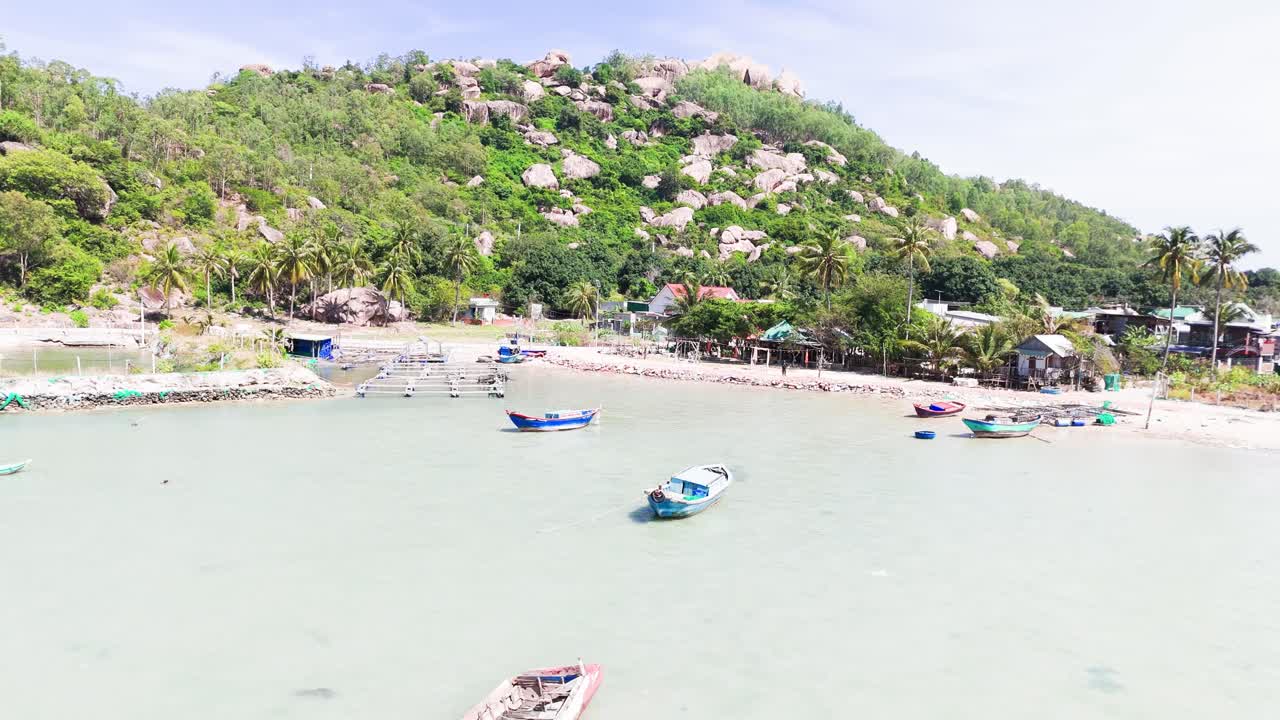 Aerial View Orbit of the Fisher Boat in Ninh HảI District.