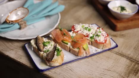 assorted bruschetta appetizers