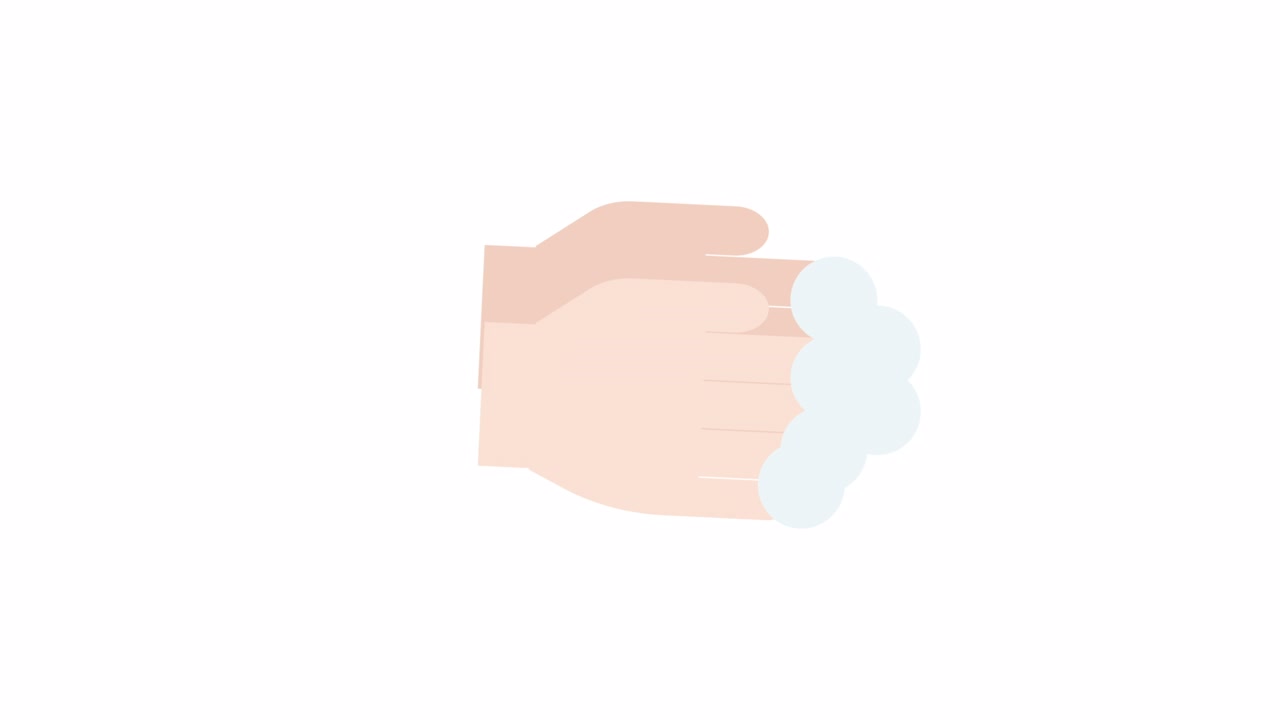 색 배경에 간단하고 귀여운 손 기 모션 그래픽