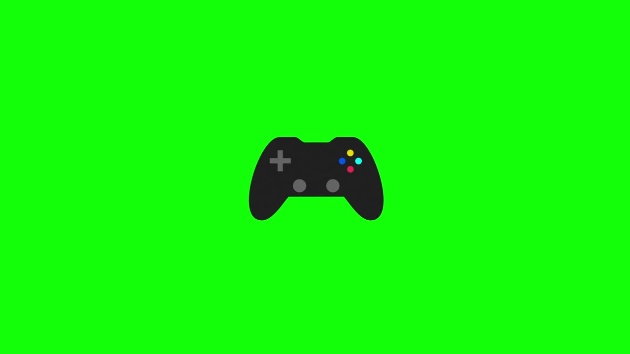 gamepad aparece en pantalla de colores de fantasía, inclinación, partículas en el fondo, pantalla verde y mate incluidos
