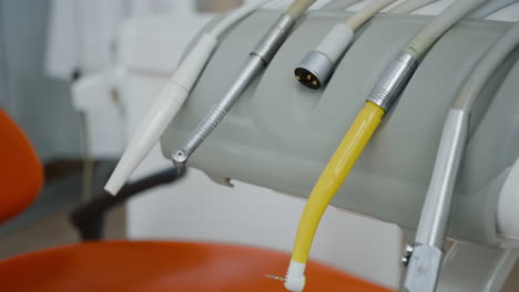 closeup of professional dental stomatology teeth drill prepared for dentistry surgeon