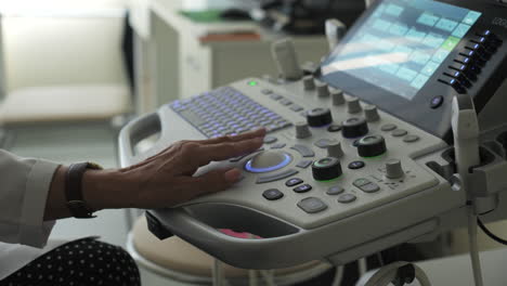 doctor using ultrasound machine