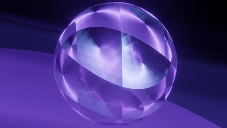 bucle sin interrupción de bola de cristal facetado brillante púrpura, evolución de vértices vectoriales modernos y futuristas animación 3d
