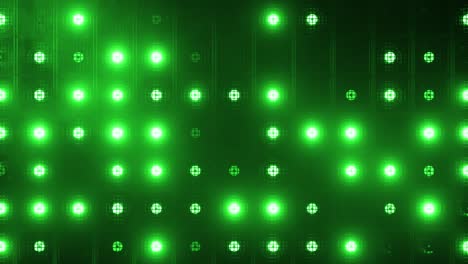 flashing wall lights. flashing lights lanterns for clubs and discos. matrix beam headlights. nightclub halogen lamp. seamless loop 3d render. green light