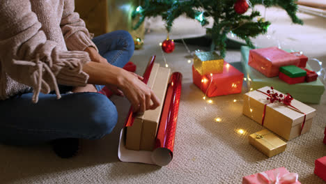 Mujer-En-Casa-En-Navidad