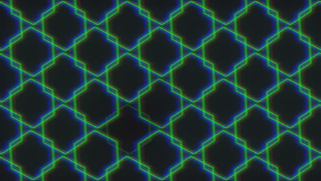 Interlocking-blue-and-green-diamond-pattern