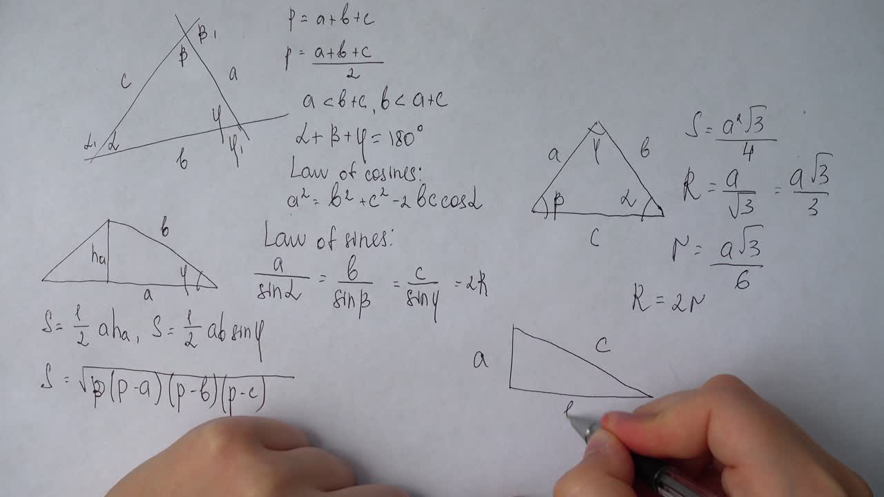 Writing of mathematical formulas on paper