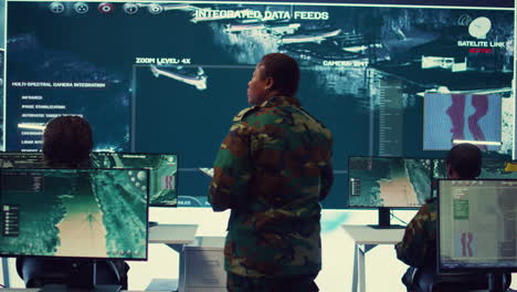 brigadier general conducting anti terrorism mission in military operations room