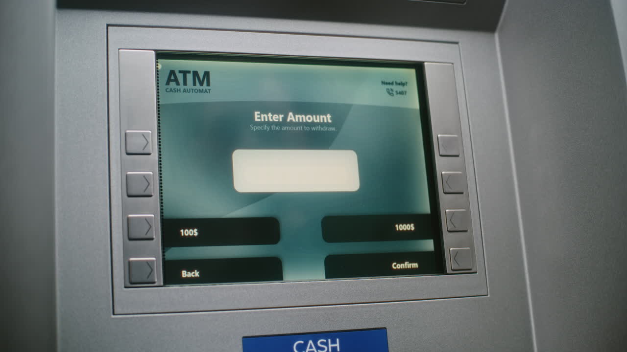 ATM User Entering PIN Code on ATM Keypad for Money Withdrawal. Error ...
