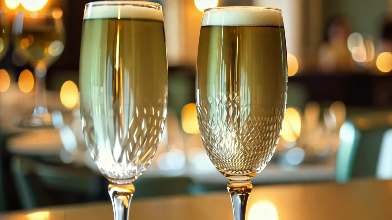 Flûte da champagne in un ambiente lussuoso