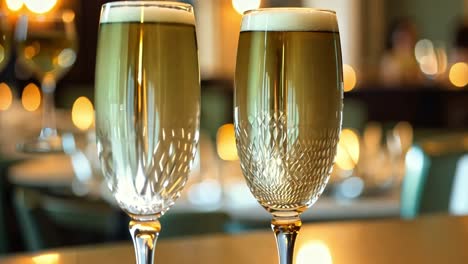 champagne flutes in a luxurious setting