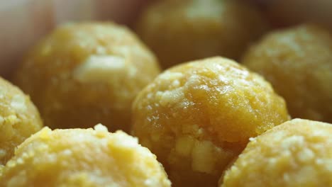 close-up of indian laddu