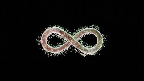 infinity symbol with glowing particles