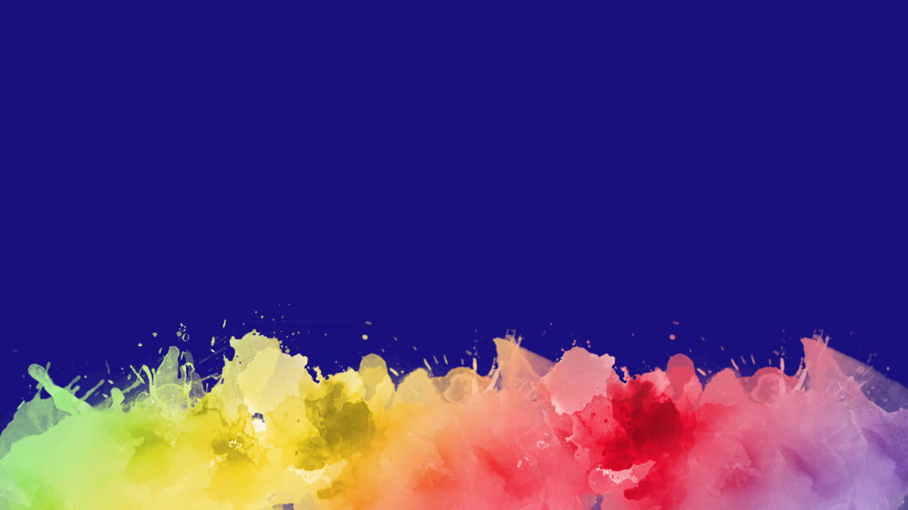 종이에 봄 무지개 수채화 물감