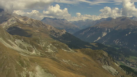 vast mountain landscape of vanoise national park in the french alps, aerial