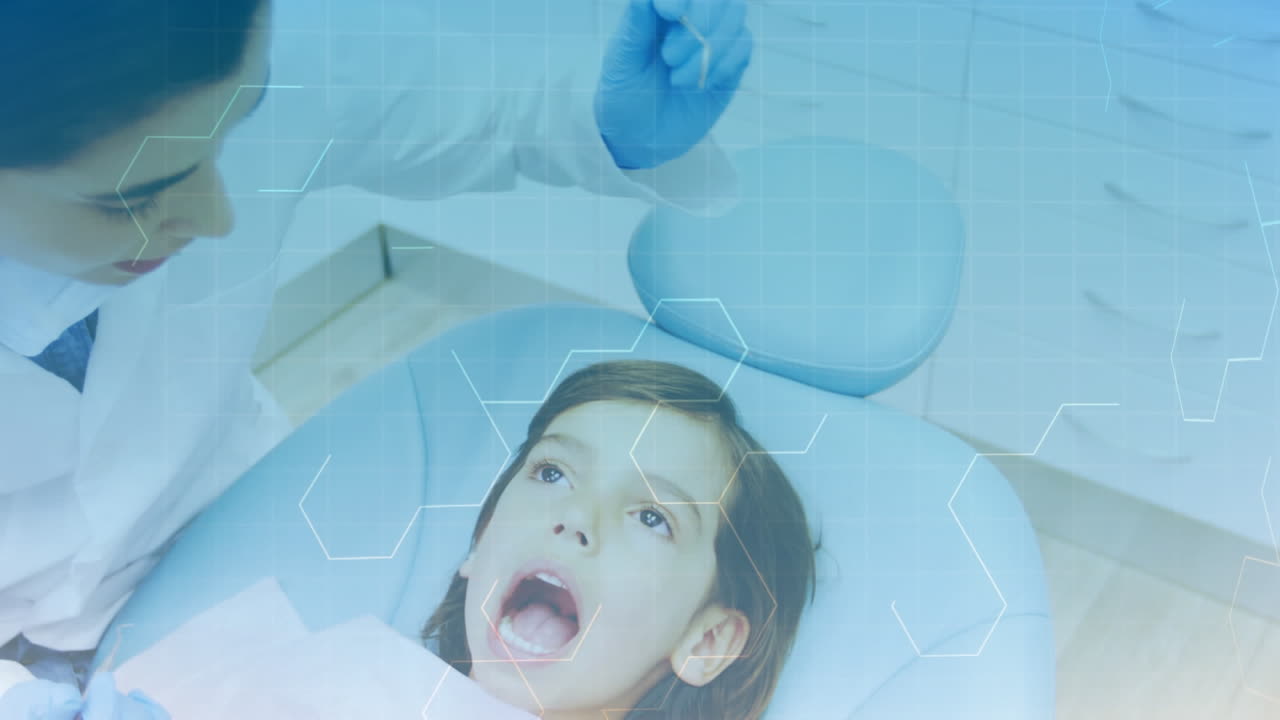 치과의사 치료 환자에 대한 육각형 모양 패턴