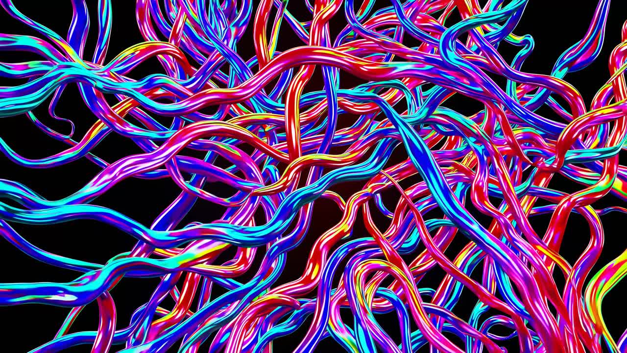 Abstract Colorful Flowing Tubes