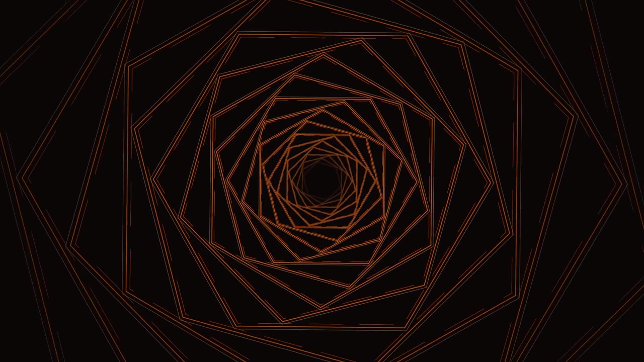 Abstract Geometric Spiral Animation with Rotating Hexagonal Lines