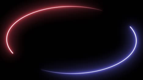 ultraviolet background of neon red and blue oval box - looped