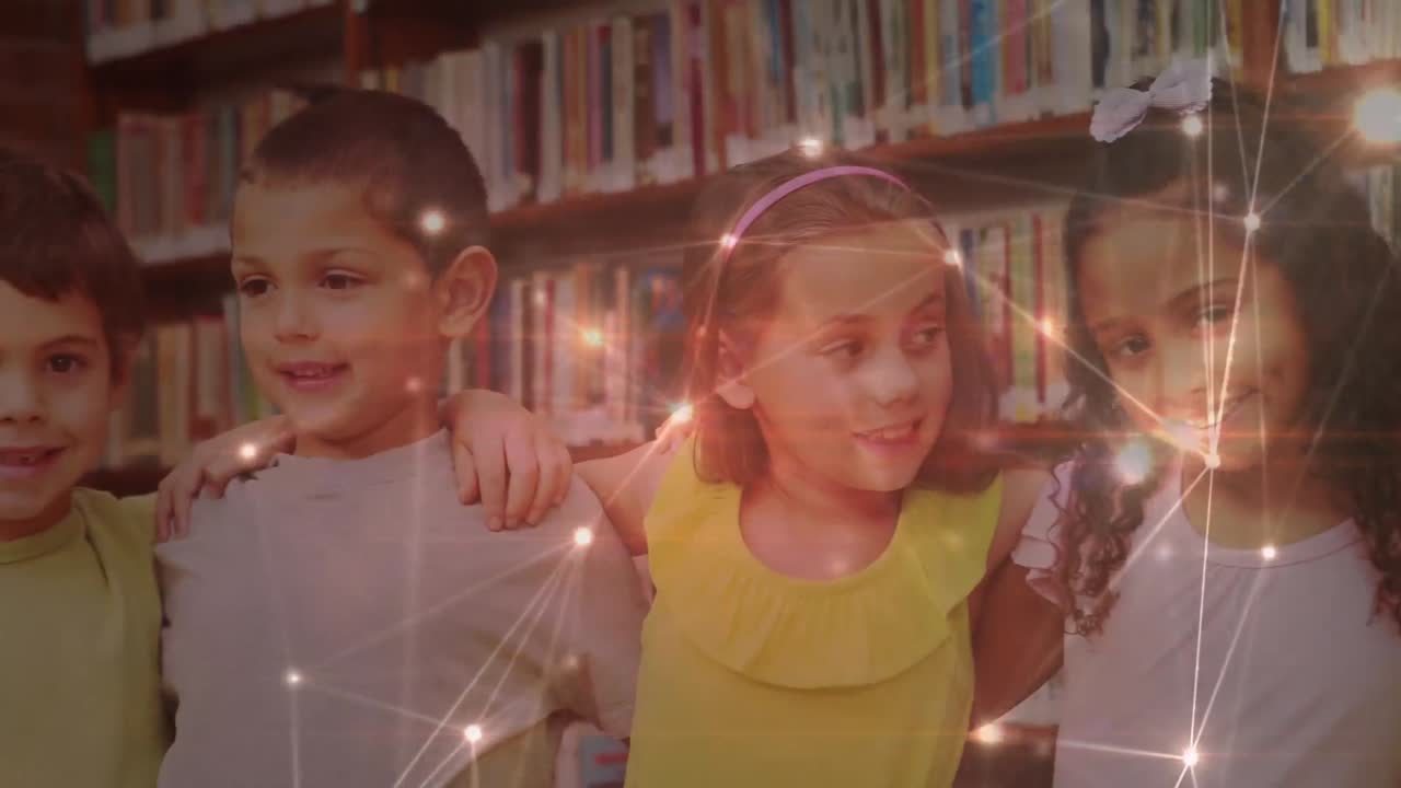 Animação de redes de conexões sobre alunos diversos.