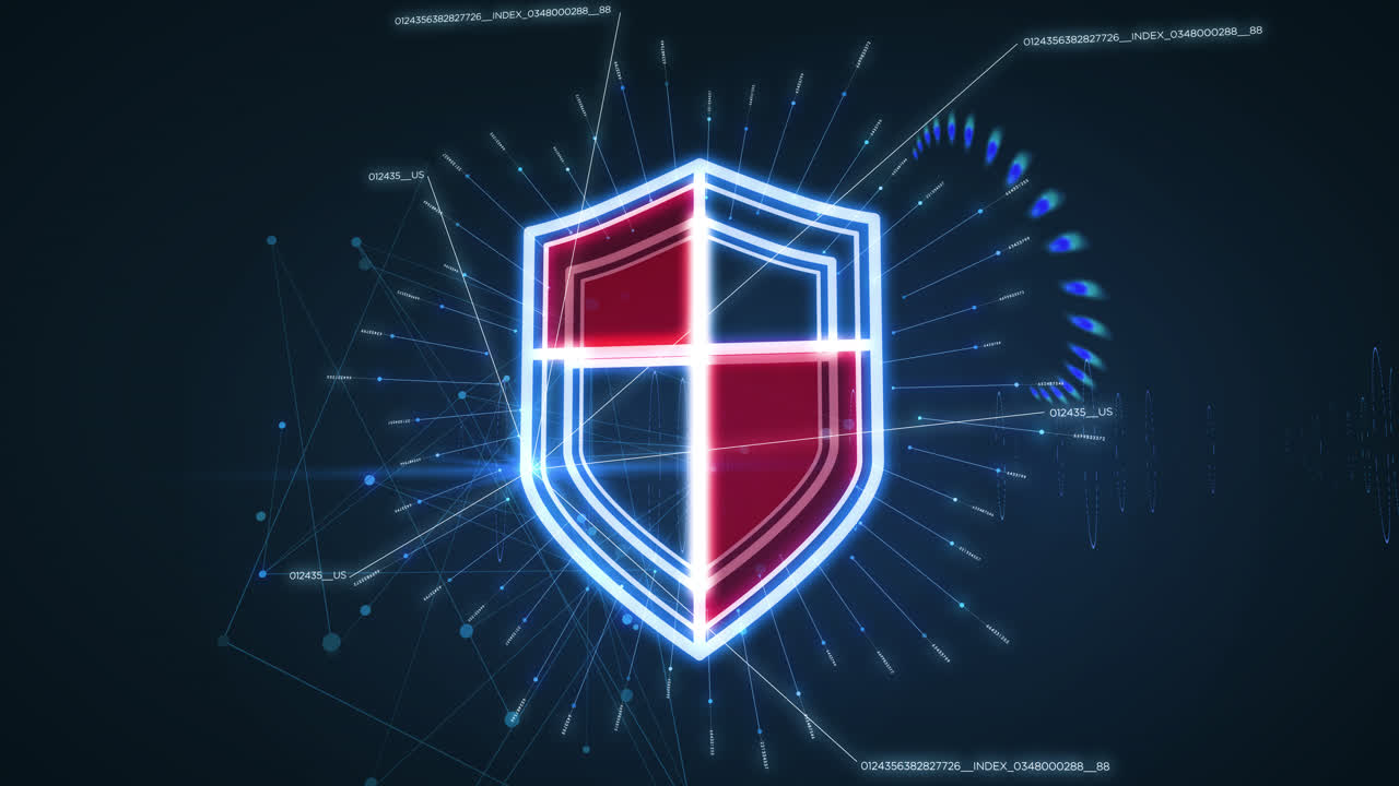 animazione del simbolo del caveau dello scudo dati bloccato