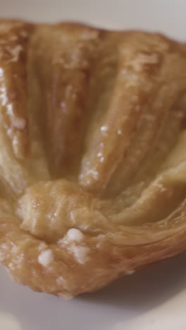 close-up of a flaky pastry