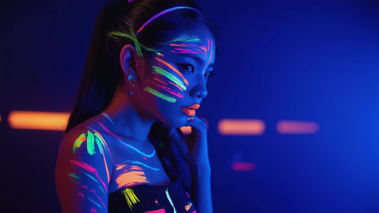 Neon Makeup Portrait of a Woman