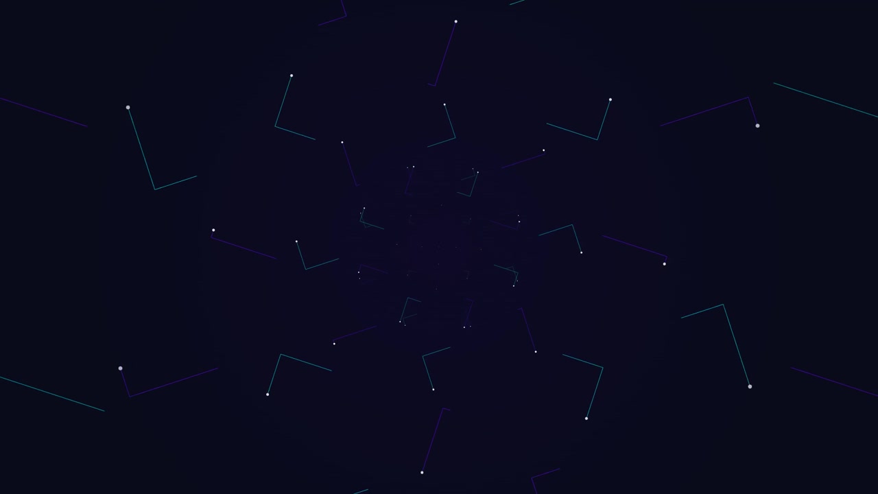 Abstract Digital Tunnel with Rotating Geometric Lines