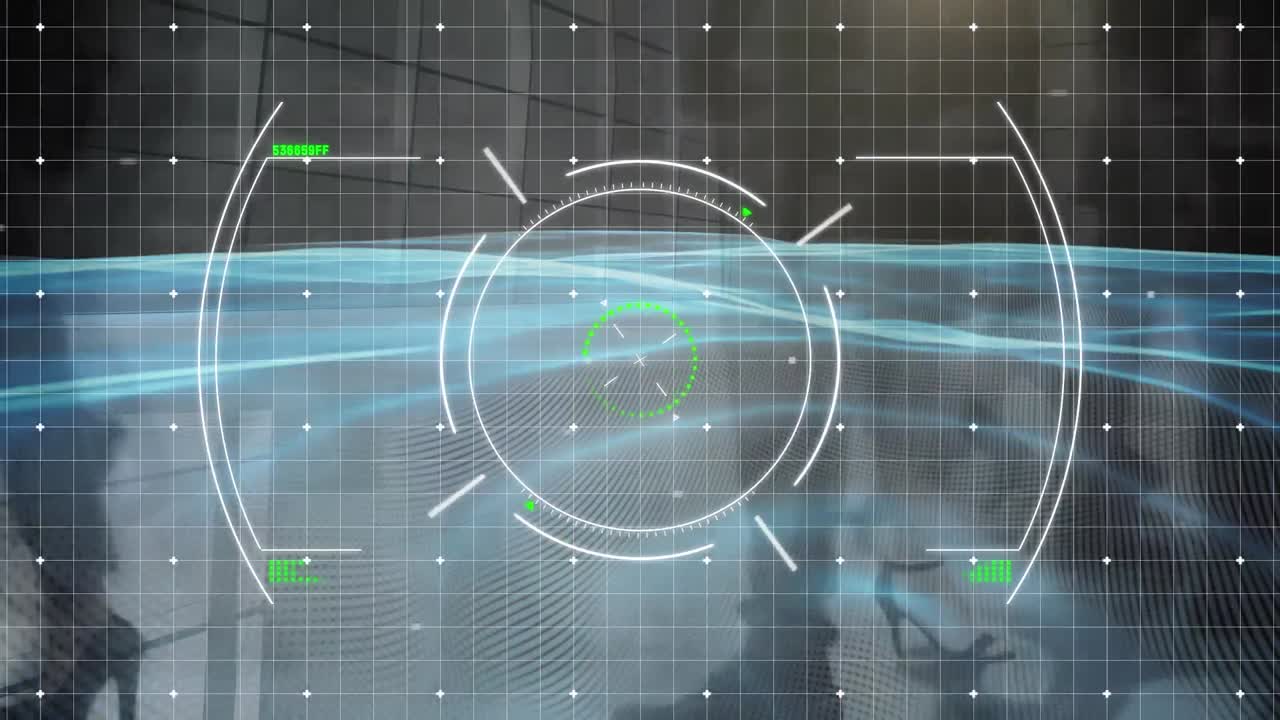 걸어다니는 사업가들 위에서 금융 데이터 처리의 애니메이션